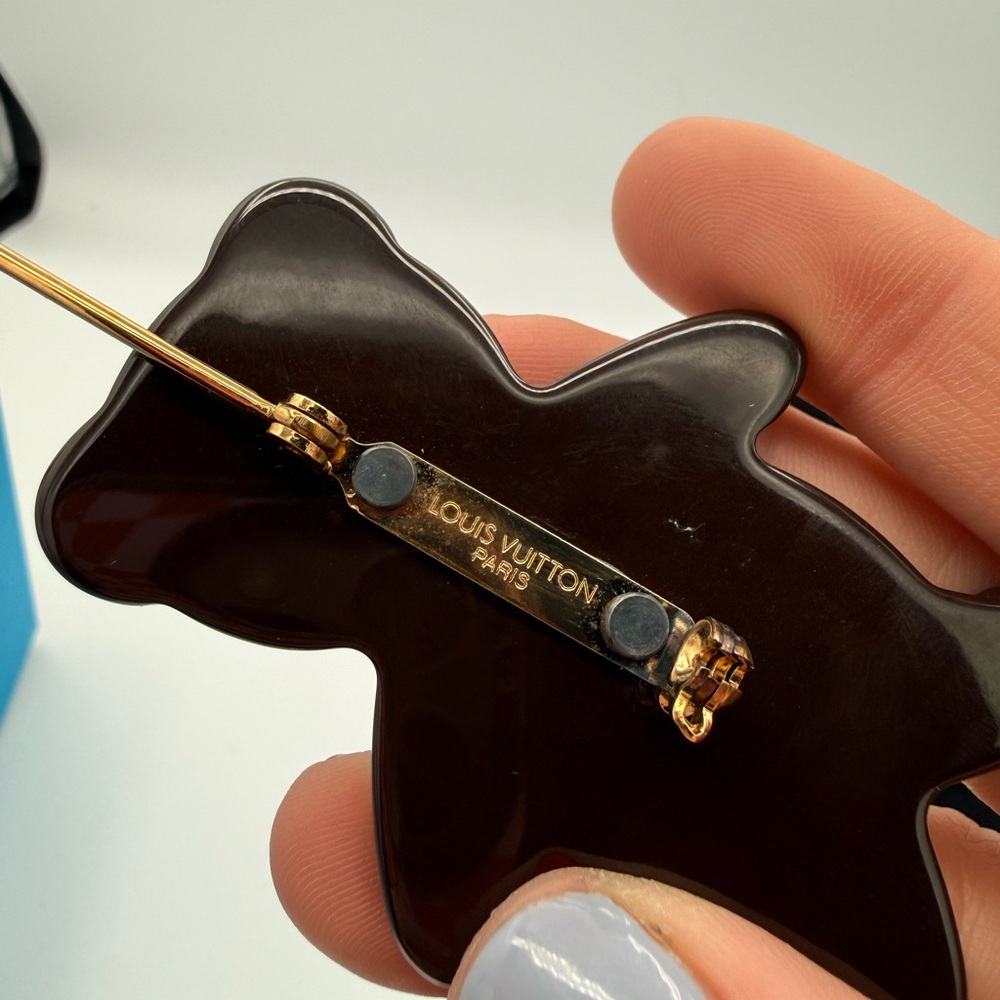 Louis Vuitton Dark Brown Monogram Bear Brooch - Picture 5 of 5
